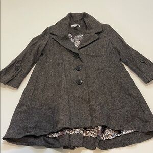 CAbi Chic Shakespeare Swing Women's Charcoal Tweed Coat